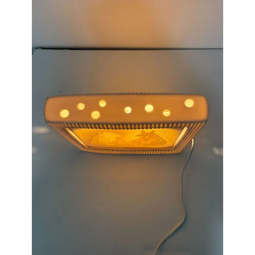 Porcelain Lithophane bisque night light with 
